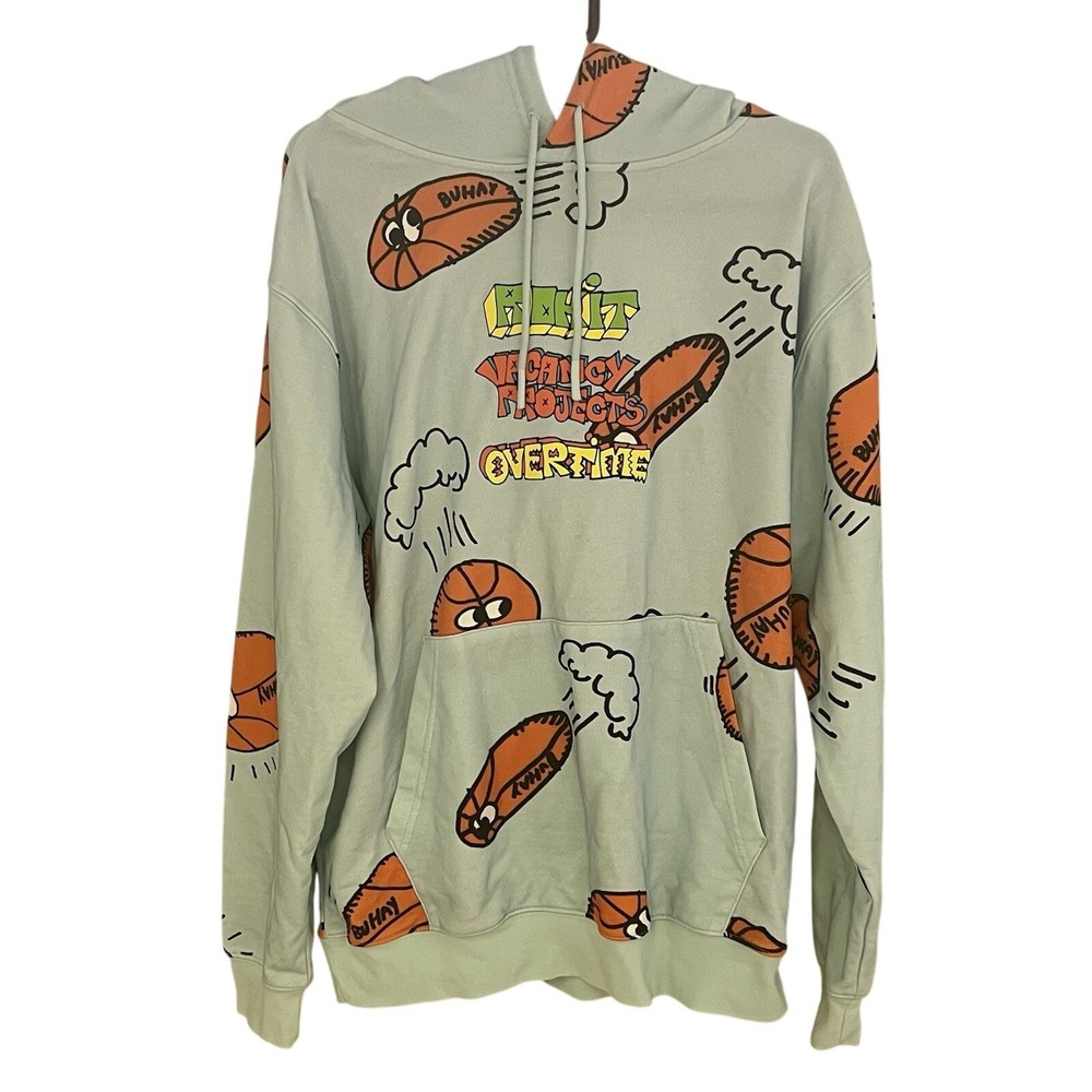 Rokit‎ Overtime Split Vacancy Projects Hoodie Pullover Size Large Unisex
